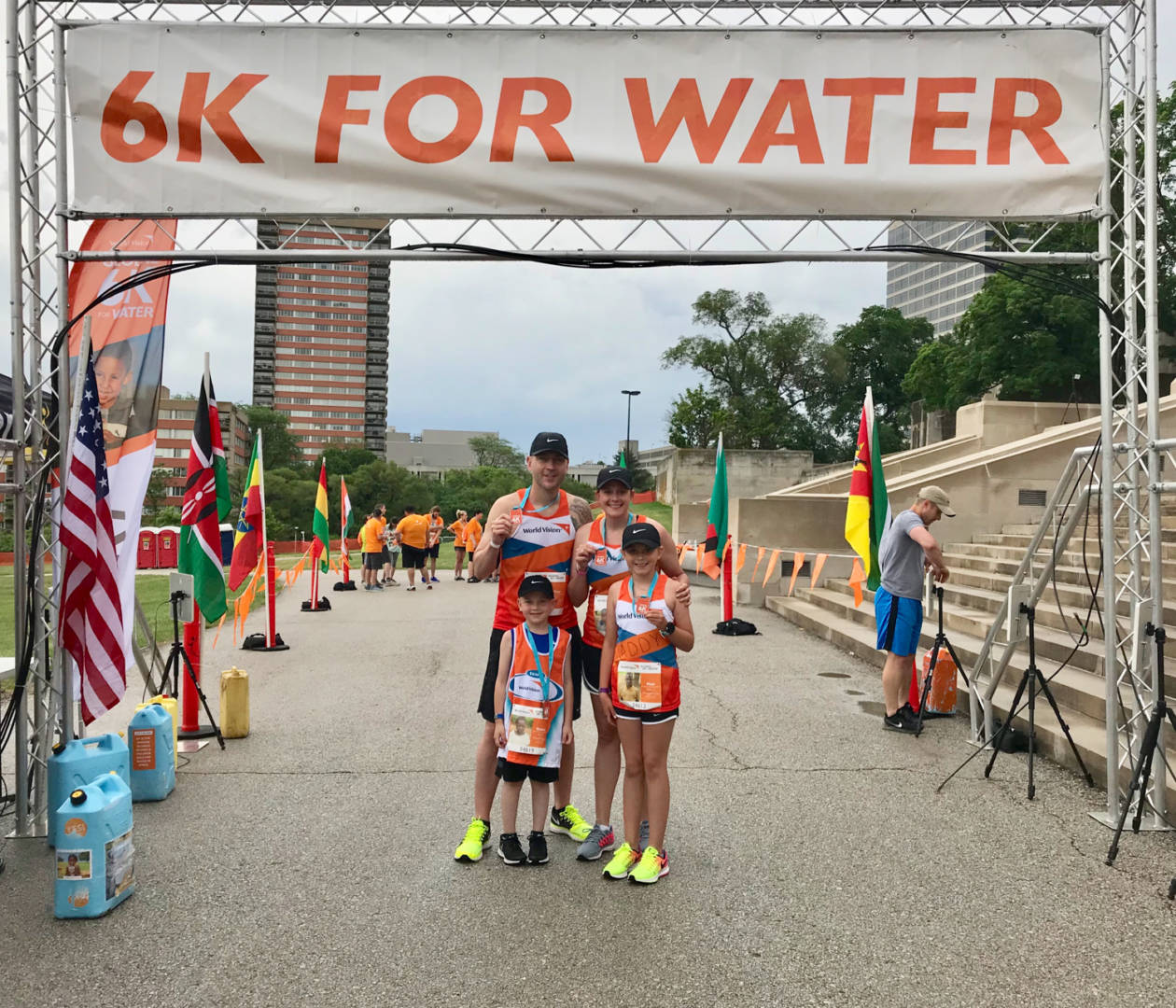 The Moffitt family ran in the Global 6K for Water the past two years and sponsors two children in Kenya.